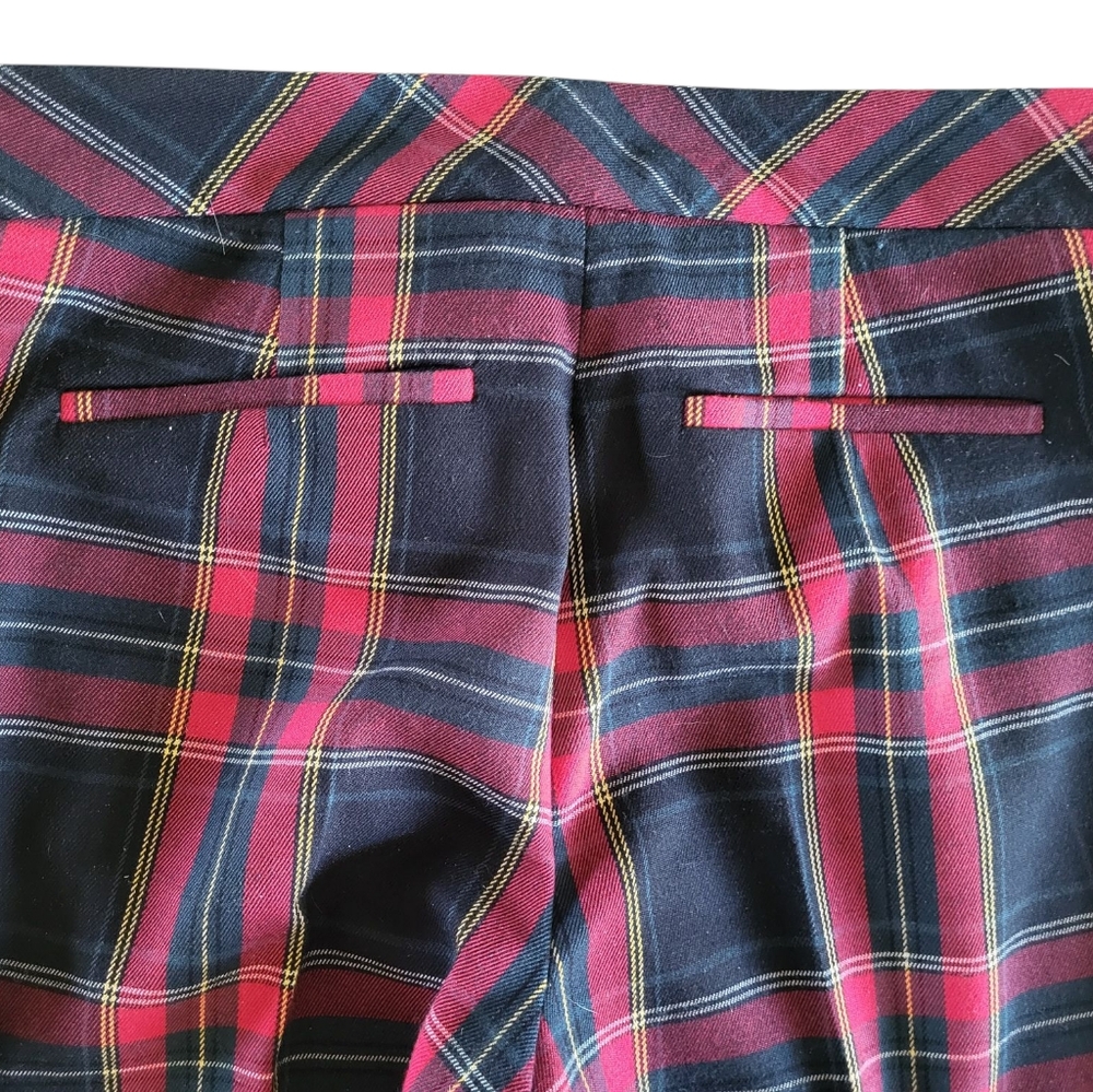 210. Trina Turk Red and Black Dress Pants with Plaid Pattern - Size 2 - Picture 7 of 9